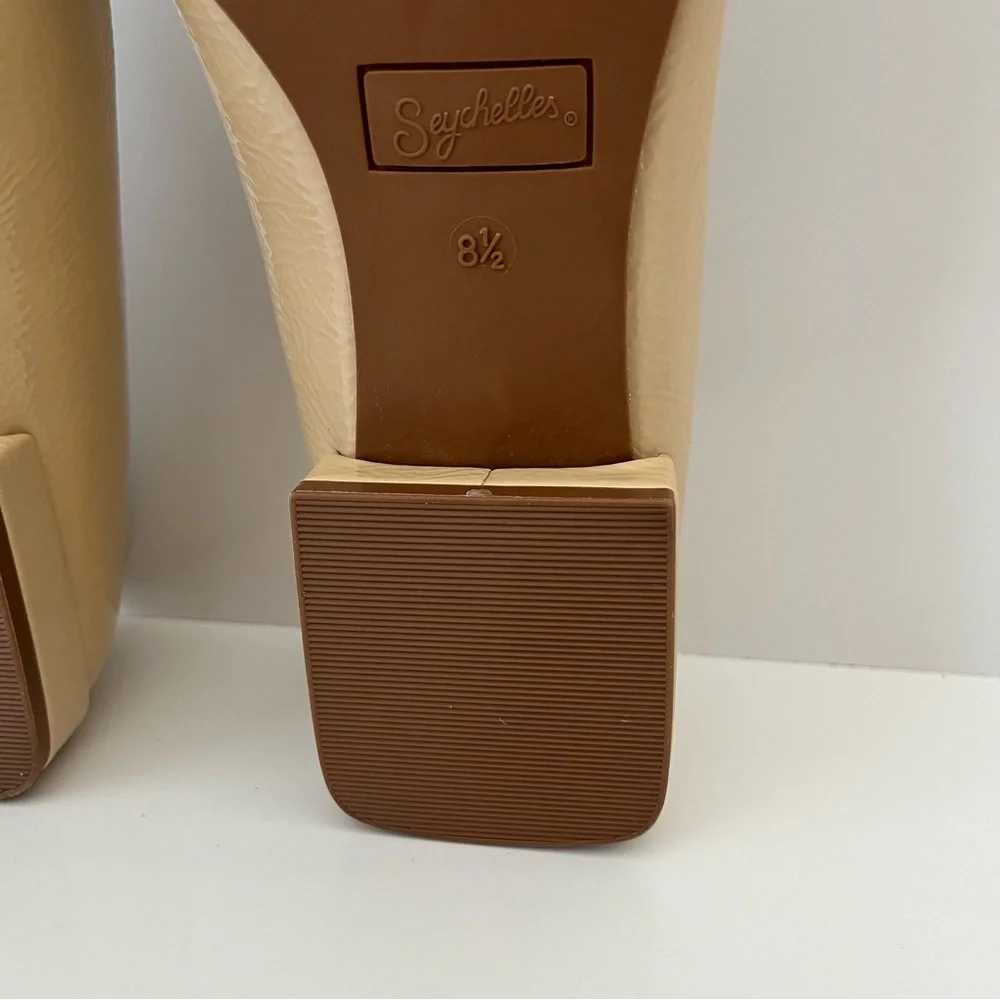 SEYCHELLES Penny V Square Toe Ballet Flat In Beige NEW - Picture 11 of 13